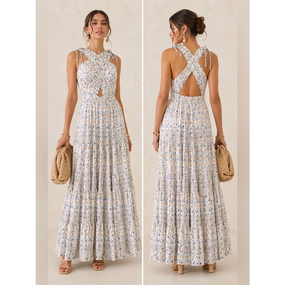 “Rare” Ulla Johnson Karima Metallic Cutout Dress